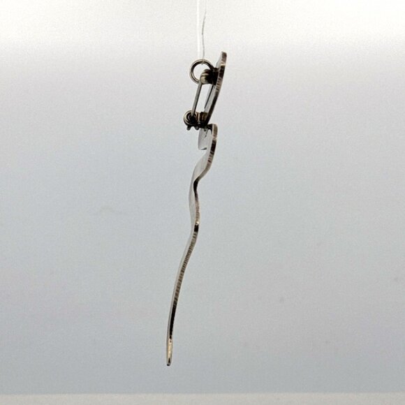 Estate Modernist Sterling Silver 925 Spiral Brooch Pin & Pendant, 77.5mm, 15.7g - Picture 2 of 8